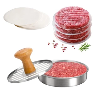 Stainless Steel Burger Press Patty Maker, Non-Stick, Grilling, BBQ, Searing Tool - Picture 1 of 7