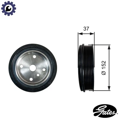 BELT PULLEY CRANKSHAFT TVD1137 FOR VOLVO S80/I XC90/SUV S60 XC70/CROSS/COUNTRY - Image 1 of 4