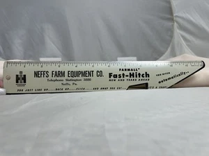 Vtg Farmall Fast Hitch Metal Ruler Neffs PA IH Neffs Farm Equipment Co Promo - Picture 1 of 15