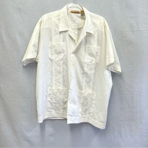 The Havana Co Guayabera Cuban Short Sleeve Button Up Shirt White Size XL - Picture 1 of 16