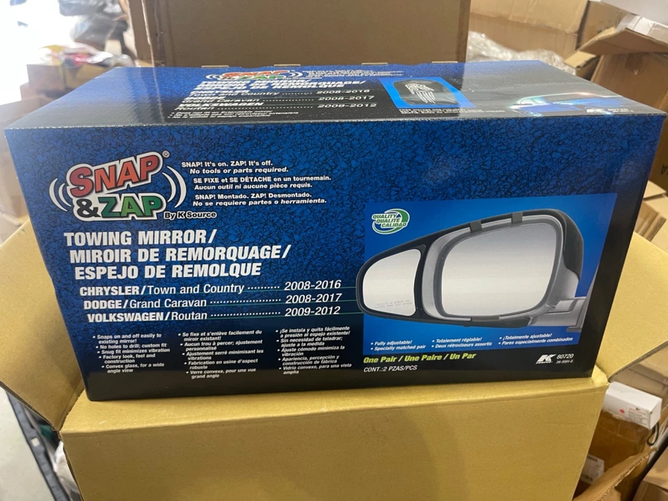 Пристегивающиеся буксировочные зеркала Snap & Zap 08-17 Grand Caravan/Town Country/Routan 80720 - Изображение 1 из 1