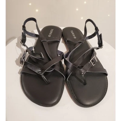 Sandalias planas con puntera abierta Torrid Gladiator talla 10,5 WW negras clásicas nuevas con etiquetas Foto 1 de 4
