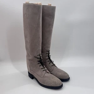 Stivali da equitazione The Rivington Boot Co stringati scamosciati tortora donna alti - Foto 1 di 12