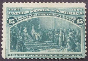 US Scott # 238 15 cent Columbian Exposition 1893 Mint Never Hinged FINE - Picture 1 of 2