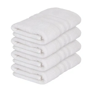 4x White 90cm x 50cm Cotton Hand Towels Soft Luxury Bath Face Cloth Towel Set - Picture 1 of 6