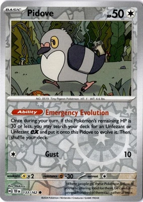 Pidove Revers Holo SV05: Temporal Forces 133/162 - Image 1 of 2