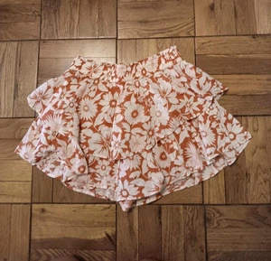 American Eagle Outfitters Ruffle Skort, Burnt Orange, Floral, Size Small - Picture 1 of 7