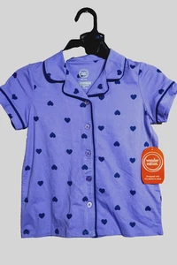 WONDER NATION GIRLS 2 PIECE PURPLE 'HEART' PAJAMAS/SIZE XS (4-5)/NEW - Picture 1 of 2