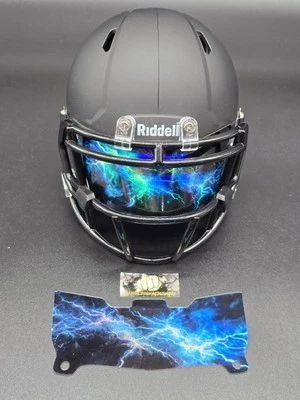 Mini visera de casco con iluminación azul personalizada (estilo delgado flexible) **Ver descripción** Foto 1 de 4