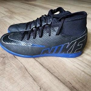 NIKE MERCURIAL SUPERFLY 9 FUSSBALLSCHUHE HERREN GRÖSSE 7,5 SCHWARZ BLAU STOLLEN OHNE SPIKES - Bild 1 von 10