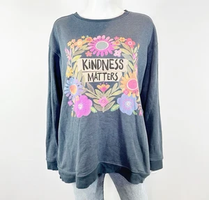 Natural Life Blue Heather KINDNESS MATTERS Sweatshirt Size L Casual Classic - Picture 1 of 5