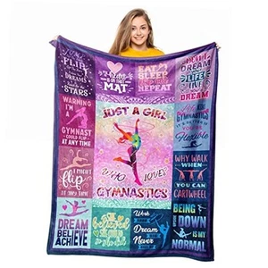 Gymnastics Gifts for Girls, Girls Gymnastics Stuff 60‘’X50‘’ Purple-gymnastics - Picture 1 of 8