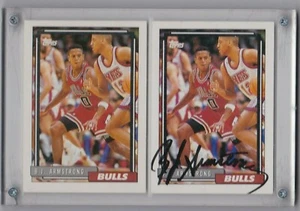 1992 B.J. ARMSTRONG AUTOGRAFATO - DOPPIA CORNICE CARTE - Foto 1 di 2