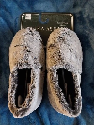 Zapatillas para mujer Laura Ashley de felpa de piel sintética de espuma viscoelástica talla X-grande 9,5-10,5 Foto 1 de 3