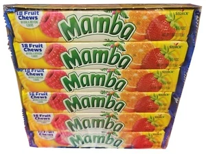Mamba Fruit Chews Box 24 Bars Candy Assorted Flavor Bulk Candies Fruits Chew - Picture 1 of 3