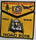 2015 NOAC Centennial OA Quelqueshoe Lodge 166 BLK BDR 2pc Flap