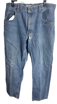 Vaqueros de algodón azul recto calce relajado clásico Outdoor Life para hombre talla 36 x 30 Foto 1 de 4