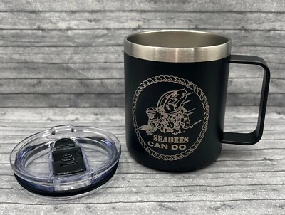 Navy Seabees Laser Engraved Coffee Mug Free Shipping - Image 1 of 2