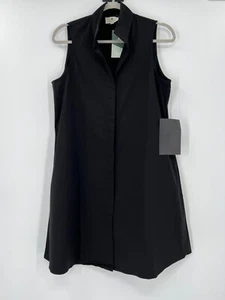 Tuckernuck Women's Black Sleeveless Charlie Shirt Dress Stretch Sheen sz XS NWT - Picture 1 of 10