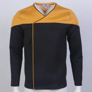 For Picard 2 Command Red Uniforms Cosplay Gold Blue Top Shirts Halloween Costume - Picture 1 of 15