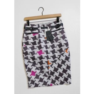 NWT!! TED BAKER Abstract Houndstooth Dogtooth Long Pencil Skirt Size 2 Small - Picture 1 of 12