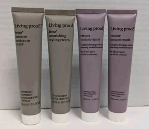 LOT OF 4! 2x Living Proof No Frizz Styling Cream & 2x Instant Repair 1oz/ea NEW - Picture 1 of 4
