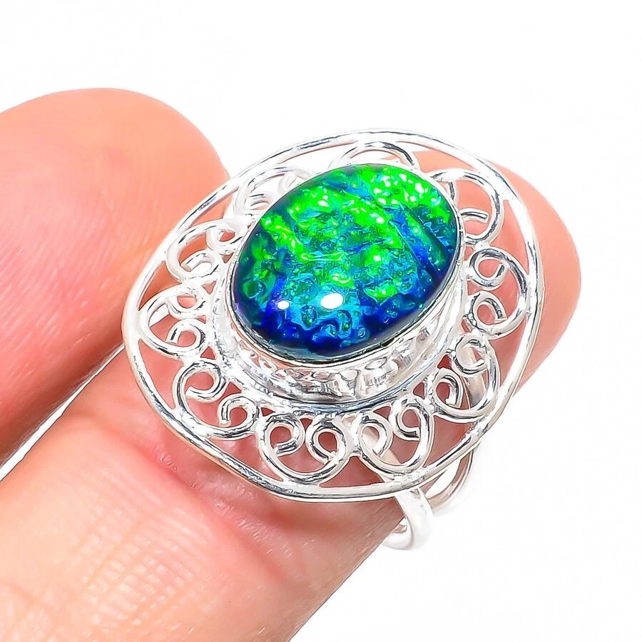 Triplet Opal Gemstone 925 Sterling Silver Jewelry All Size Ring For Gift - Image 1 of 1