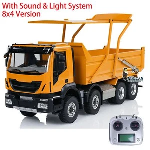 1/14 8x4 Hydraulic RC Tipper Truck Flip-over Cover Radio Control Dump Car Model - Picture 1 of 24