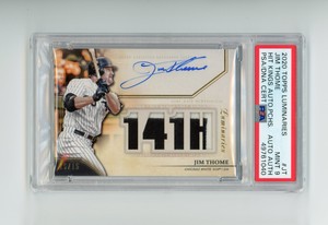 2020 Topps Luminaries Jim Thome Hit Kings GU 2 Color Relic Patch Auto /15 PSA 9