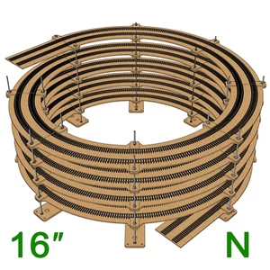 NUOVO! Elica raggio N scala 16"" per tracce 14,5"" - 16"" - 17,5"" per modellino treno - Foto 1 di 6