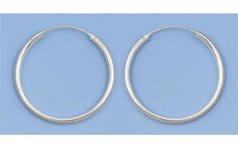 Continuous Hoop Earrings Sterling Silver 925 Thickness 2.5 mm Diameter 35 mm - Image 1 of 1