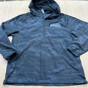 10 Barrel Brewing Co. Portland Windbreaker Jacket Black Camo 1/2 Zip Beer M - Picture 1 of 8