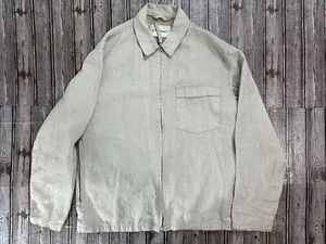Our Legacy Linen blend full Zip jacket Size 50 color coated grey made in Italy - Picture 1 of 7