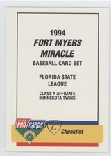 1994 Fleer ProCards Minor League Checklist Checklist Fort Myers Miracle #1185