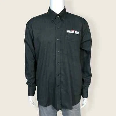 Cutter & Buck Genuine Muscle Milk Employee Button Front Down Shirt LARGE Men's - Image 1 of 4