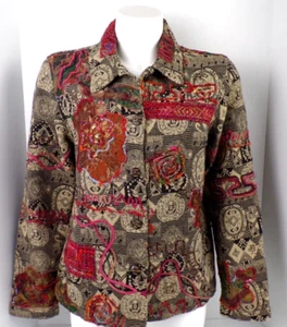 Coldwater Creek Art to Wear Womens Small Tapestry Jacket Blazer Button Front - Picture 1 of 11