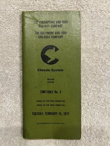 Vintage 1977 C&O B&O Fahrplan Nr. 2 - Chesapeake & Ohio - Baltimore & Ohio R.R - Bild 1 von 6