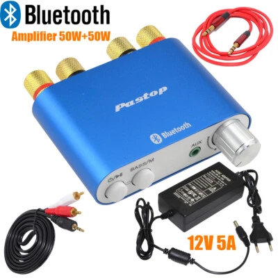 Mini Bluetooth 4.0 Digital Amplifier Amp 100W TPA3116 Home Audio Receiver Blue - Image 1 of 4