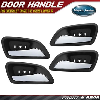 4x Manija de puerta interior delantera y trasera cromada + negra para Chevrolet Cruze 2011-2015 Foto 1 de 4