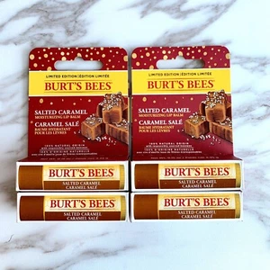 4 Counts Burts Bees Limited Edition Salted Caramel Lip Balms New - Picture 1 of 3