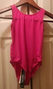 Girls Size 8 Pink Lace Criss Cross Back Leotard | Bodysuit Ballet Dance - Picture 1 of 7