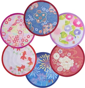 6 Pack Japanese Foldable Hand Fan Stylish round Decorative Folding Fans for Wome - Picture 1 of 12