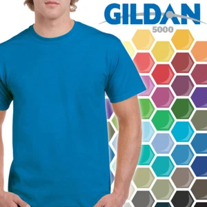 Gildan® 5.3 Ounce Heavy Cotton T-Shirt Blanks! Mens Short Sleeve Tees size S-XL - Picture 1 of 10