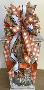 Easter bow, Natural ribbon bow, carrot bow, Decor bow, Bow for Wreath BOW ONLY - Picture 1 of 2
