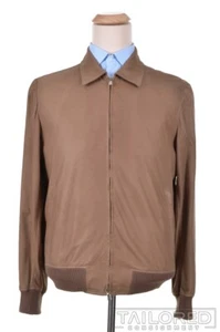 NWT - CESARE ATTOLINI Solid Brown Suede Leather Mens Jacket Coat - EU 50 /MEDIUM - Picture 1 of 9