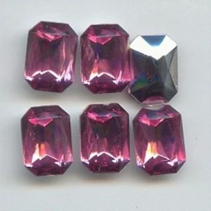 36 VINTAGE ROSE ACRYL FACETTIERT 14x10mm. OCTAGON GEM JEWELS 6822 - Bild 1 von 1