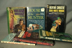 6 Vintage Paperback books House of the Hunter Agatha Christie Mystery Man Within - Picture 1 of 9