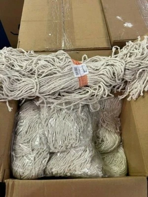 Cabezal de fregona húmedo Rubbermaid Dura Pro de algodón, blanco - paquete de 12 (FGF16600WH00) Foto 1 de 4