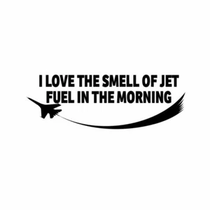 I LOVE THE SMELL OF JET FUEL IN THE MORNING Aviation Decal Sticker - Picture 1 of 1