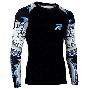 Koyes MMA Rash Guard BJJ Long Sleeve Compression Fight Gear Shirt No Gi